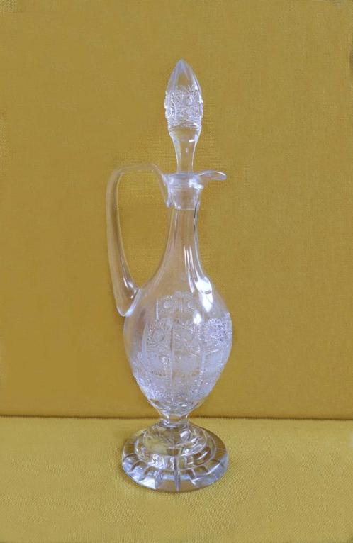 Tsjechisch Bohemian Moser kristal met de hand geslepen karaf, Antiek en Kunst, Antiek | Glas en Kristal, Ophalen of Verzenden
