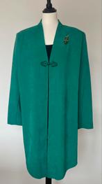 Edgar Vos groene wijdvallende jas in ribfluweel maat 40/42, Kleding | Dames, Ophalen, Maat 42/44 (L), Edgar Vos, Zo goed als nieuw