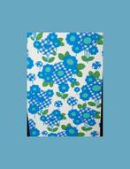 4177 blauw bloemen behang retro ruit jaren 70 flower swiet, Ophalen of Verzenden, 75 m² of meer, Groen