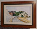 Aquarel Etretat, Frankrijk - Ingelijst, Ophalen of Verzenden
