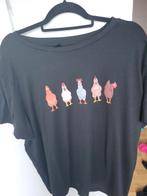 Kippen T-shirt Zwart 2XL, Ophalen, Zwart, Maat 46/48 (XL) of groter, Zo goed als nieuw