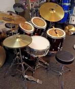 Sonor drumstel, 2 bekkens, 4 trommels, kuppman Carbon stokke, Muziek en Instrumenten, Drumstellen en Slagwerk, Zo goed als nieuw