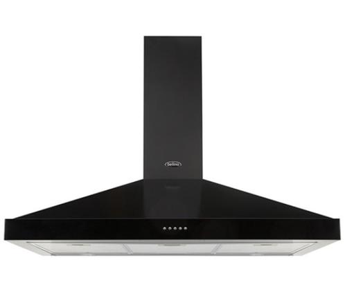 Klassieke zwarte afzuigkap-Belling Farmhouse 90 CHIM BLK, Witgoed en Apparatuur, Afzuigkappen, Nieuw, Vrijstaand, Wandschouwkap