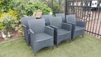 6 wicker tuinstoelen met kussens, Tuin en Terras, Tuinstoelen, Ophalen, Gebruikt, Wicker