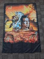 Vintage vlag Indiaan paard wolven., Ophalen of Verzenden, Zo goed als nieuw, N.v.t, N.v.t