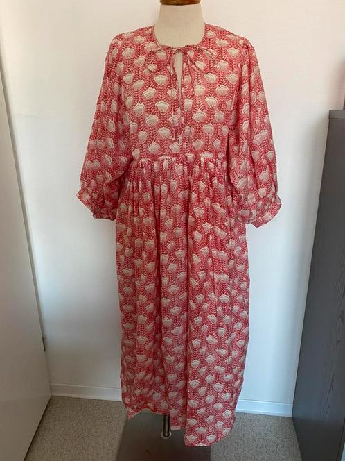 Roze blockprint jurk, Kleding | Dames, Jurken, Nieuw, Maat 38/40 (M), Roze, Onder de knie, Ophalen of Verzenden