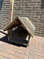 Vogelhuis voederhuis op paal 73x63x51 cm hardhout, Ophalen, Gebruikt