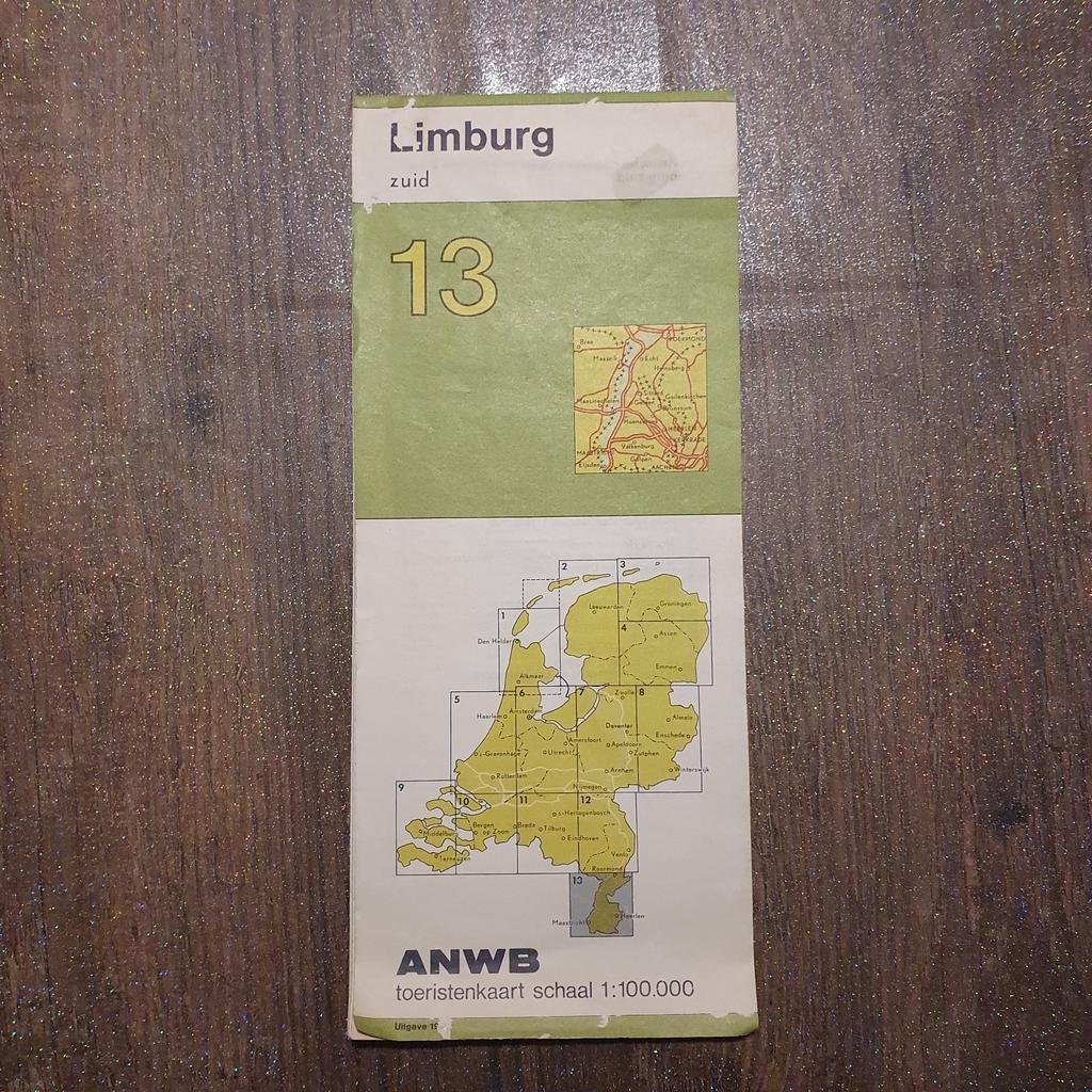 ANWB Toeristenkaart Limburg Zuid - Schaal 1:100.000, Boeken, Atlassen en Landkaarten, Gelezen, ANWB, Ophalen of Verzenden, Landkaart