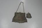 Antiek verzilverd tasje en een zilver portemonnee-tje., Antiek en Kunst, Curiosa en Brocante, Ophalen of Verzenden
