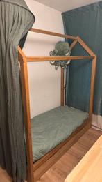 Bed hout 169x79,5x190 hoog, Ophalen, Gebruikt, 70 tot 85 cm, Lattenbodem