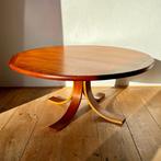 Vintage Deense Teak koffietafel Rond Mid-Century Modern, Ophalen, Gebruikt, 50 tot 100 cm, 50 tot 75 cm