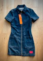 Calvin Klein design denim jurk lange volledige rits S blauw, Kleding | Dames, Blauw, Ophalen of Verzenden, Zo goed als nieuw, Knielengte