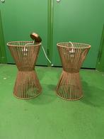 2 Boho hanglampen met jute details, Huis en Inrichting, Lampen | Hanglampen, Ophalen of Verzenden, Zo goed als nieuw, Metaal, Minder dan 50 cm