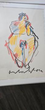 moeder met kind.  Anton Heyboer nr 137 zeefdruk, Antiek en Kunst, Kunst | Litho's en Zeefdrukken, Ophalen