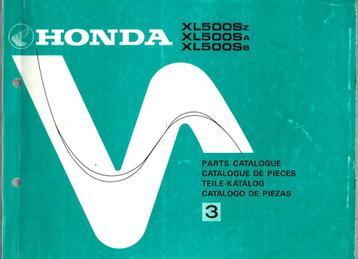 Honda XL500 S parts list (3379z) motor beschikbaar voor biedingen