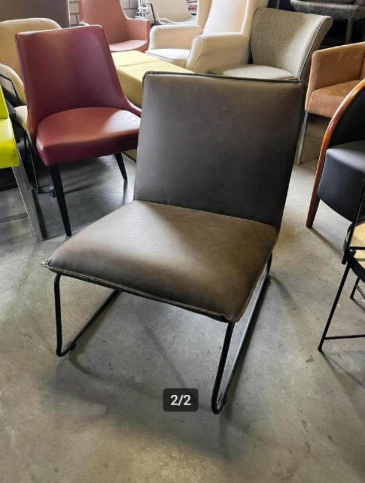 Luxe fauteuil kunstleder bruin nieuw, Huis en Inrichting, Fauteuils, Nieuw, Leer, Metaal, 50 tot 75 cm, 75 tot 100 cm, Ophalen