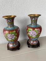 2 x Chinese cloisonne vazen, Ophalen of Verzenden