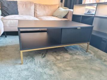 Salontafel zwart goud lades open vak beschikbaar voor biedingen