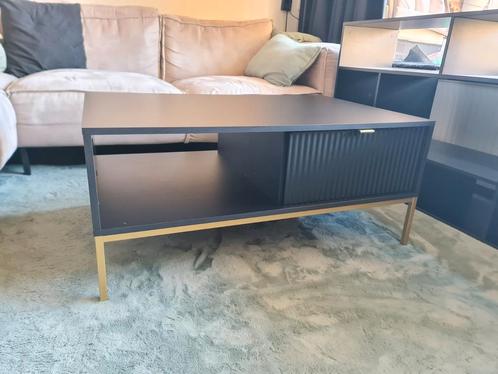 Salontafel zwart goud lades open vak, Huis en Inrichting, Tafels | Salontafels, Zo goed als nieuw, Minder dan 50 cm, 50 tot 100 cm
