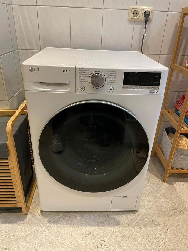 LG Thinq wasmachine, Witgoed en Apparatuur, Was-droogcombinaties, Zo goed als nieuw, 8 tot 10 kg, 85 tot 90 cm, Ophalen