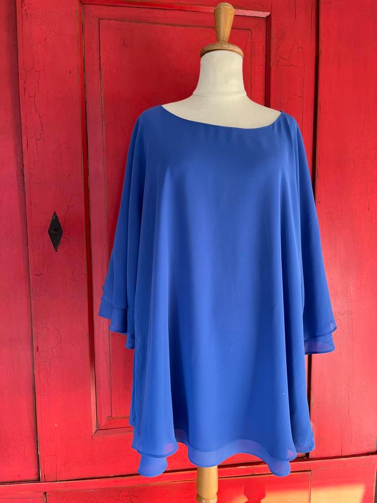 Elegante blauwe top van Elena Miro - Maat D46, Ophalen of Verzenden, Zo goed als nieuw, Maat 46/48 (XL) of groter, Blauw