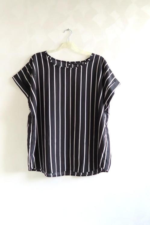 Top Zwart met Witte Streep Shein Curve mt 4XL (4863), Kleding | Dames, Grote Maten, Zo goed als nieuw, Shirt of Top, Zwart, Ophalen of Verzenden