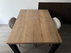 Eettafel melamie hout eiken met zwart metalen poten, Ophalen, Zo goed als nieuw, Rechthoekig, 50 tot 100 cm