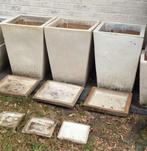 3x Extra Large geglazuurde vorstbestendige bloempot + schaal, Rond, Nieuw, Ophalen of Verzenden, Minder dan 25 cm