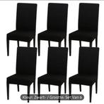 6 Zwarte Stoelhoezen, Huis en Inrichting, Stoelen, Ophalen, Zwart, Nieuw, Stof