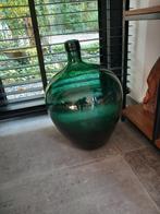 Grote blauwgroene fles, Huis en Inrichting, Woonaccessoires | Vazen, Ophalen, Overige kleuren, Minder dan 50 cm, Glas