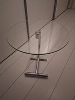 Glazen bijzettafel, Huis en Inrichting, Tafels | Bijzettafels, Minder dan 55 cm, Rond, Ophalen, 45 tot 60 cm