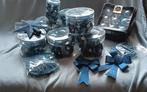 Blauwe decoris glazen kerstdecoratie set, Ophalen of Verzenden