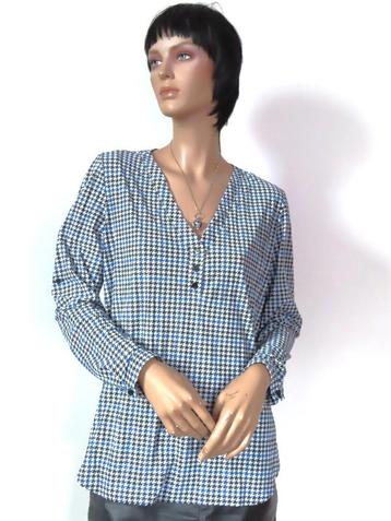 STUDIO ANNELOES Wit / Blauw / Zwarte Geruite Blouse M 38 beschikbaar voor biedingen