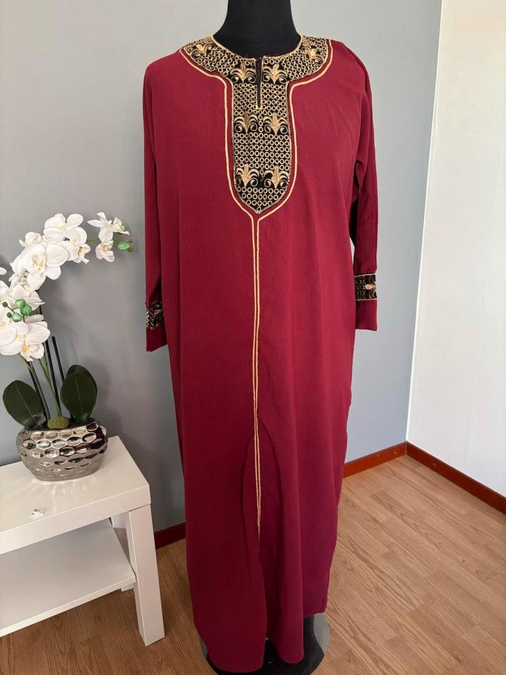 Bordeaux Rode  Djellaba/ kaftan, Kleding | Dames, Jurken, Nieuw, Maat 38/40 (M), Rood, Verzenden
