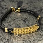 14 karaat gouden armband rolex schakel leder band