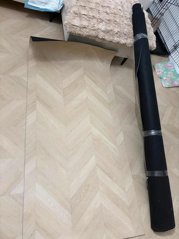 Mooi linoleum vloer restpartij - Zwolle, Huis en Inrichting, Stoffering | Vloerbedekking, Zo goed als nieuw, Vinyl, Beige, 10 tot 25 m²