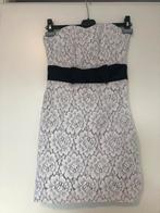 H&M Witte Strapless jurk met zwarte strik maat 36, Wit, Ophalen of Verzenden, Zo goed als nieuw, Maat 36 (S)