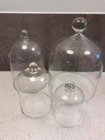 4x glazen stolp met knop, Huis en Inrichting, Woonaccessoires | Stolpen, Ophalen of Verzenden, Gebruikt