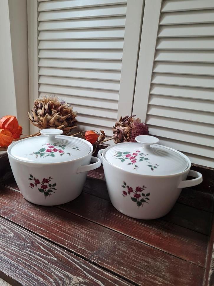2 Winterling Marktleuthen Bavaria Dekschalen - Rozenmotief, Huis en Inrichting, Keuken | Servies, Gebruikt, Schaal of Schalen