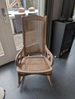 Vintage Schommelstoel eiken met rieten webbing, Ophalen of Verzenden