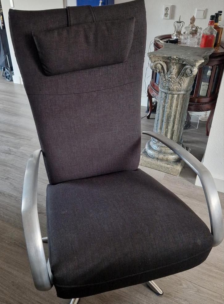 Relaxfauteuil - Comfort en Stijl, Huis en Inrichting, Stoelen, Gebruikt, Eén, Metaal, Stof, Grijs, Ophalen