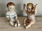 Piano baby's - 2 stuks porseleinen poppen uit de jaren 1920, Antiek en Kunst, Ophalen