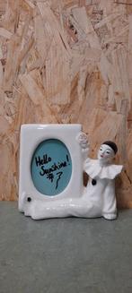 Vintage lijstje, jaren tachtig, Pierot, zwart wit aardewerk, Ophalen of Verzenden