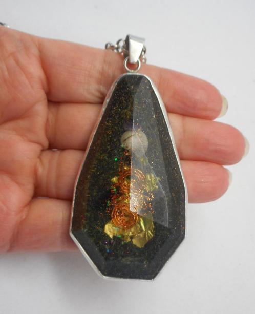 Zilveren jasseron ketting met grote aparte hanger nr.387, Sieraden, Tassen en Uiterlijk, Kettingen, Zo goed als nieuw, Zilver