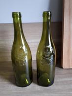 2 oude sier flessen, Groen, Glas, Gebruikt, Ophalen