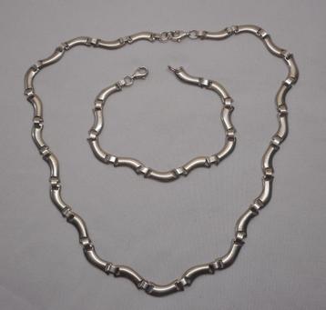 Zilveren modernist set collier met armband nr.186 beschikbaar voor biedingen