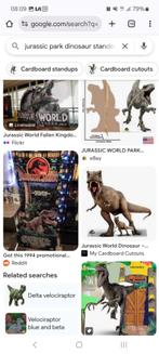 Gezocht dinosaurus jurassic park jurassic world standee kart, Ophalen of Verzenden, Gebruikt, Overige vormen, Film en Tv