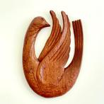 vintage Mid Century Deens Design VOGEL wandobject teak hout, Ophalen of Verzenden, Gebruikt