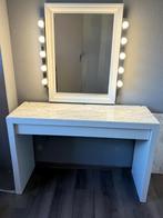 Hollywood style kaptafel met spiegel en lampen, Ophalen, Overige materialen, 100 tot 150 cm, Zo goed als nieuw