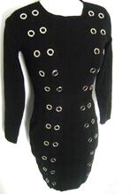 studs jurk gothic punk rock steampunk postapoc bodycon party, Kleding | Dames, Verzenden, Zwart, Nieuw, Maat 36 (S)